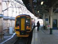 The Newcraighall shuttle service at Waverley on 20 January 2007. With platform space at a premium during the current works the service has been relegated to the east end of platform 9 on this occasion.<br><br>[John Furnevel 20/01/2007]