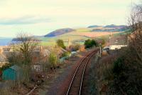 Newburgh looking eastward towards Ladybank. Firth of Tay on left, and Tay Bridge, in distance. Possible location of first station 1848-1906. [Railscot Note: location is around a third of a mile west of the original station which was at Hill Road. The second station is behind the camera.]<br><br>[Brian Forbes 27/01/2007]