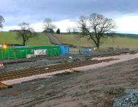 Kincardine Junction (site of). Double track comes to a halt, looking to Clackmannan Road. Five days later gap closed and eastern section of line was linked up.<br><br>[Brian Forbes 28/01/2007]