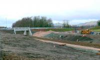 New overbridge soon to be opened - looking West. Ben Cleuch, which I climbed, stands in the distance.<br><br>[Brian Forbes 28/01/2007]