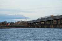 Heading to Montrose in January 2007. The south box and signals can be seen beyond the various gatherings of sea birds. Montrose is about to be resignalled.<br><br>[Ewan Crawford 27/01/2007]