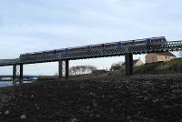 Crossing the girder viaduct to the south of Montrose station in January 2007. This viaduct replaced the one built by Bouch and tested to destruction.<br><br>[Ewan Crawford 27/01/2007]