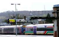 Different Scotrail liveries seen at Perth.<br><br>[Brian Forbes 14/01/2007]