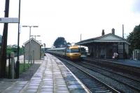 InterCity 125 arrives at Castle Cary with a Paddington train in May 1985.<br><br>[John McIntyre 22/05/1985]