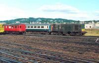 ETH unit DB968001 at Haymarket in 1972. One of the early diesels built under the BR modernisation plan it started life in 1960 as D8233. This sole remaining example of what became class 15 is now preserved on the East Lancs Railway. [See image 27614]  <br><br>[Bill Roberton //1972]