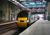 Loooking west along Waverley platform 11 on 4 February 2007, with the 0950 Aberdeen - Kings Cross awaiting its departure time.<br><br>[John Furnevel 04/02/2007]