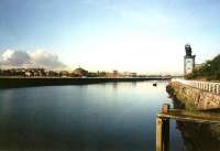 The Stobcross (or Finnieston) crane, grade A listed building, erected 1931 by Clyde Navigation Trust. Domed building (on the left) was southern access to Finnieston/Stobcross Tunnel.<br><br>[Alistair MacKenzie //]