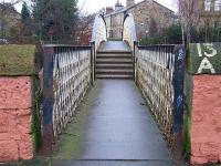 Footbridge 13A crossing the line heading towards Crossmyloof<br><br>[Colin Harkins 10/02/2007]