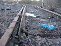 Remains of points at Gushetfaulds on January 2006.<br><br>[Colin Harkins 29/01/2006]