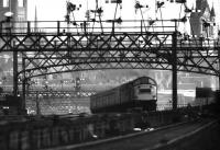 Class 40 departs south from Aberdeen in April 1977. <br><br>[John McIntyre /04/1977]