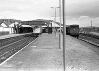 Class 27 on a southbound parcels train at Aviemore in April 1986.<br><br>[John McIntyre /04/1986]