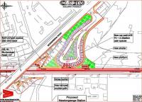 Plan of the new station at Newtongrange. Single platform station with parking for 70+ cars and pedestrian access from the A7.<br><br>[John Furnevel 07/02/2007]