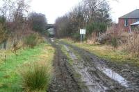 Looking north along the future platform site at Newtongrange in February 2007 through the bridge which carries the A7, eerily named <I>Murderdean Road</I> at this point.<br><br>[John Furnevel 07/02/2007]