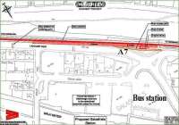 Provisional Galashiels station plan, February 2007. A single platform station alongside the A7 opposite the bus station. No new parking will be created here with drivers encouraged to use the Park & Ride facilities to the south of the town at Tweedbank.<br><br>[John Furnevel 11/02/2007]