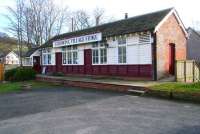 Old station building and signal box at Cardrona on 25 February 2007. Closed at the time but due to reopen under new management as the local village store.<br><br>[John Furnevel 25/02/2007]