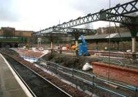 Looking out over the west end platforms at Waverley on 3 March with the canopy over 15 & 16 now stripped down to the framework. <br><br>[John Furnevel 3/03/2007]