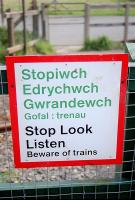 Bilingual sign at Tonfanau.<br><br>[Ewan Crawford //]