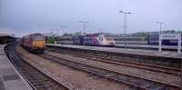 East end of the station. Mail train and 125s in station.<br><br>[Ewan Crawford //]