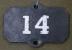 Caledonian Railways track ID sign, now believed to be milepost sign.<br><br>[Alistair MacKenzie 01/02/1980]