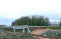 New bridge replacing former level crossing on Hilton Road. Looking down is the peak Dumyat.<br><br>[Brian Forbes /02/2007]
