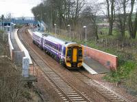 Northbound service leaving Dalgety Bay on 15 March.<br><br>[John Furnevel /03/2007]