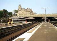 West end of Waverley in July 1991 with 158706 on the left and more Class 158s hiding on under the station canopy.<br><br>[John McIntyre 06/07/1991]