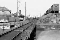 View across the turntable pit at Ferryhill shed in 1974.<br><br>[Bill Roberton //1974]