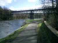 Forth and Clyde Junction Railway, Balloch to Stirling, former railway bridge over River Leven.<br><br>[Alistair MacKenzie 20/03/2007]