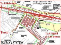 Part of the station plan for the new Eskbank. Like Tweedbank there is an emphasis on Park & Ride, given its proximity to the A7 and the city bypass.<br><br>[John Furnevel /03/2007]