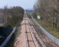 Westerly view from the new Alloa West Bridge towards Stirling. The magnetic speed retarders are in place for use with the forthcoming colour light signalling.<br><br>[Brian Forbes 26/03/2007]