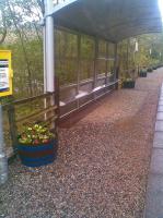 Falls of Cruachan station showing part of the legacy of Brian Bentham [see news item].<br><br>[ScotRail //2011]