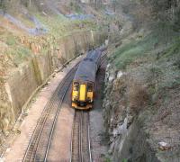 Glasgow Central - Waverley service diverted around the <I>sub</I> on 31 March passing through Craiglockhart cutting.<br><br>[John Furnevel /03/2007]