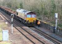 PW train on the line from Niddrie South Jct on 31 March suffers a signal check on the approach to Niddrie West due to the volume of traffic using the <I>sub</I>. <br><br>[John Furnevel /03/2007]