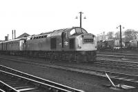 Class 40 264 receives attention at Ferryhill MPD in January 1973.<br><br>[John McIntyre /01/1973]
