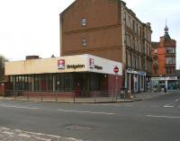 Not quite the same impact as its near neighbour. The current Bridgeton station in April 2007, looking south across London Road.<br><br>[John Furnevel 01/04/2007]