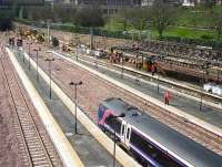 Train about to leave the recommissioned 16 on 2 April as one of the team admires his handiwork from the adjacent 17. Meantime the hit squad gets to work on 19 and 20.<br><br>[John Furnevel 02/04/2007]