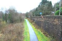 Looking to Elderslie. The main station building was to the left. The bricked-up entry for a footbridge can be seen on right.<br><br>[Ewan Crawford 29/03/2006]