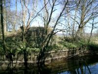 Strathendrick & Aberfoyle Railway, remains of bridge over River Forth. Se image 30235.<br><br>[Alistair MacKenzie 04/04/2007]