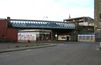 Having crossed the lattice girder viaduct over Saltmarket the CGU then crossed an almost identical structure in the Gallowgate. The Gallowgate platforms were off to the left at the top of Molendinar Street. View east in April 2007. <br><br>[John Furnevel /04/2007]