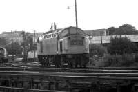 Class 40 leaving Ferryhill MPD in May 1975 on its way to Aberdeen station to take a train south.<br><br>[John McIntyre /05/1975]