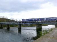 A turbostar on a Glasgow to Aberdeen service passes over the Wee Tay Bridge at Perth.<br><br>[Brian Forbes 09/04/2007]