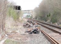 Looking east up the former Newburgh station loop past the canopy of the old station.<br><br>[Brian Forbes 09/04/2007]