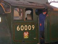 The owner on his engine. John Cameron on the footplate of <I>Union of South Africa</I> at Inverness with <I>The Great Britain</I>.<br><br>[John Gray 10/04/07]