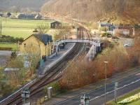 Garve Station viewed from the war memorial.<br><br>[John Gray 11/04/2007]