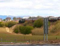 Heading for the hills! 60009 <I>Union of South Africa</I> runs north along the west side of the Carmuirs triangle on 10 April 2007 with <I>The Great Britain</I>.<br><br>[John Furnevel 10/04/2007]