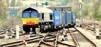 66405 heads the Grangemouth - Aberdeen Intermodal through the junction at St Leonards, Perth. <br><br>[Brian Forbes 10/04/2007]