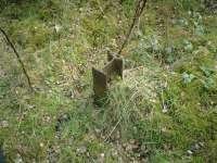 Caledonian Railway Lanarkshire and Dumbartonshire line, Bowling Station, remains of building.<br><br>[Alistair MacKenzie 13/04/2007]