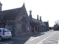 Nairn station buildings from the car park.<br><br>[Graham Morgan 31/03/2007]