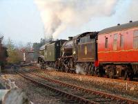 After the briefest of stops at Aviemore 60009 & 61994 ease <I>The Great Britain</I> up to the signals.<br><br>[John Gray 14/04/2007]