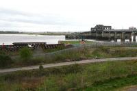 View south across the Forth on the morning of 19 April 2007 with ongoing track work taking place on the east side of the Kincardine Bridge. <br><br>[John Furnevel 19/04/2007]